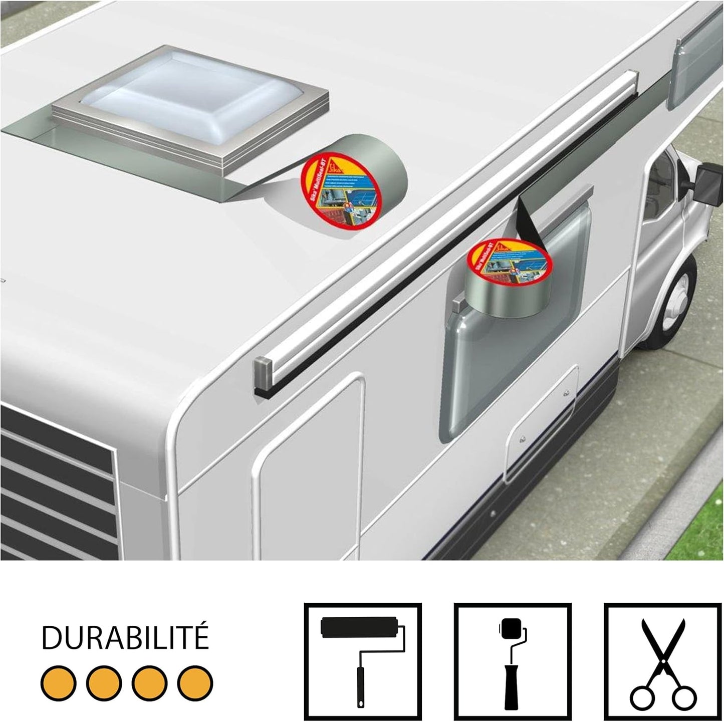 Sika Multiseal 82813 Self‑Adhesive Cold Tape Silver 150mm × 10 m