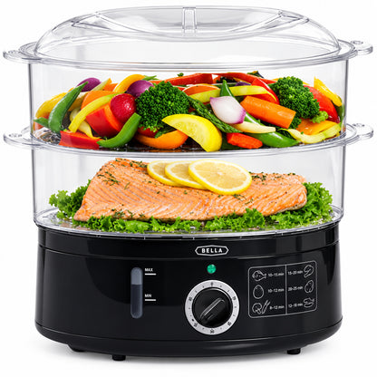 BELLA 17702 Two-Tier Electric Steamer 7L Black