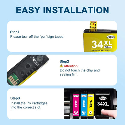 Jagute 34XL Ink Cartridges for Epson WorkForce Pro Printers - Gomix Brands Outlet