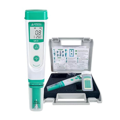 Apera Salt20 Salinity Meter with Temperature Display - Accurate Waterproof