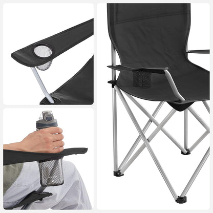 SONGMICS Portable Folding Camping Chair Set with Armrests