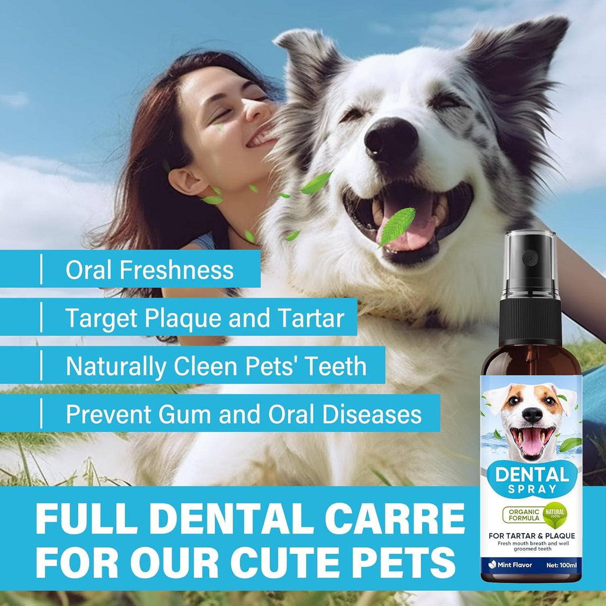ATUIO Pet Dental Spray for Dogs and Cats 100ml