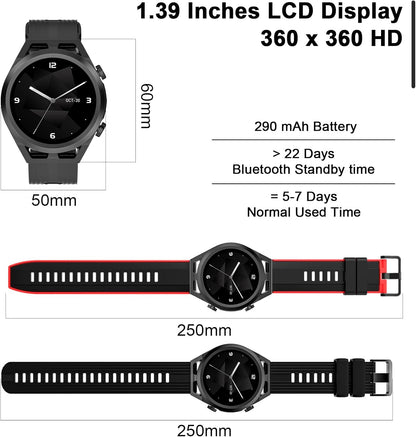 IOWODO R8Pro Waterproof Smartwatch with Call Answer, Music, 24 Sports