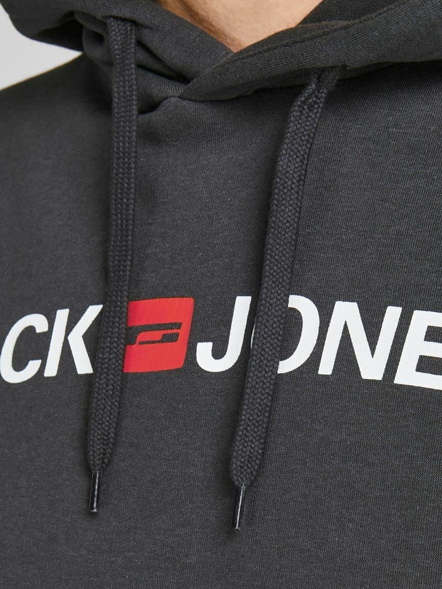 JACK & JONES Men's Cotton Pullover Hoodie: Comfortable, Stylish, Logo Design, Multiple Colors