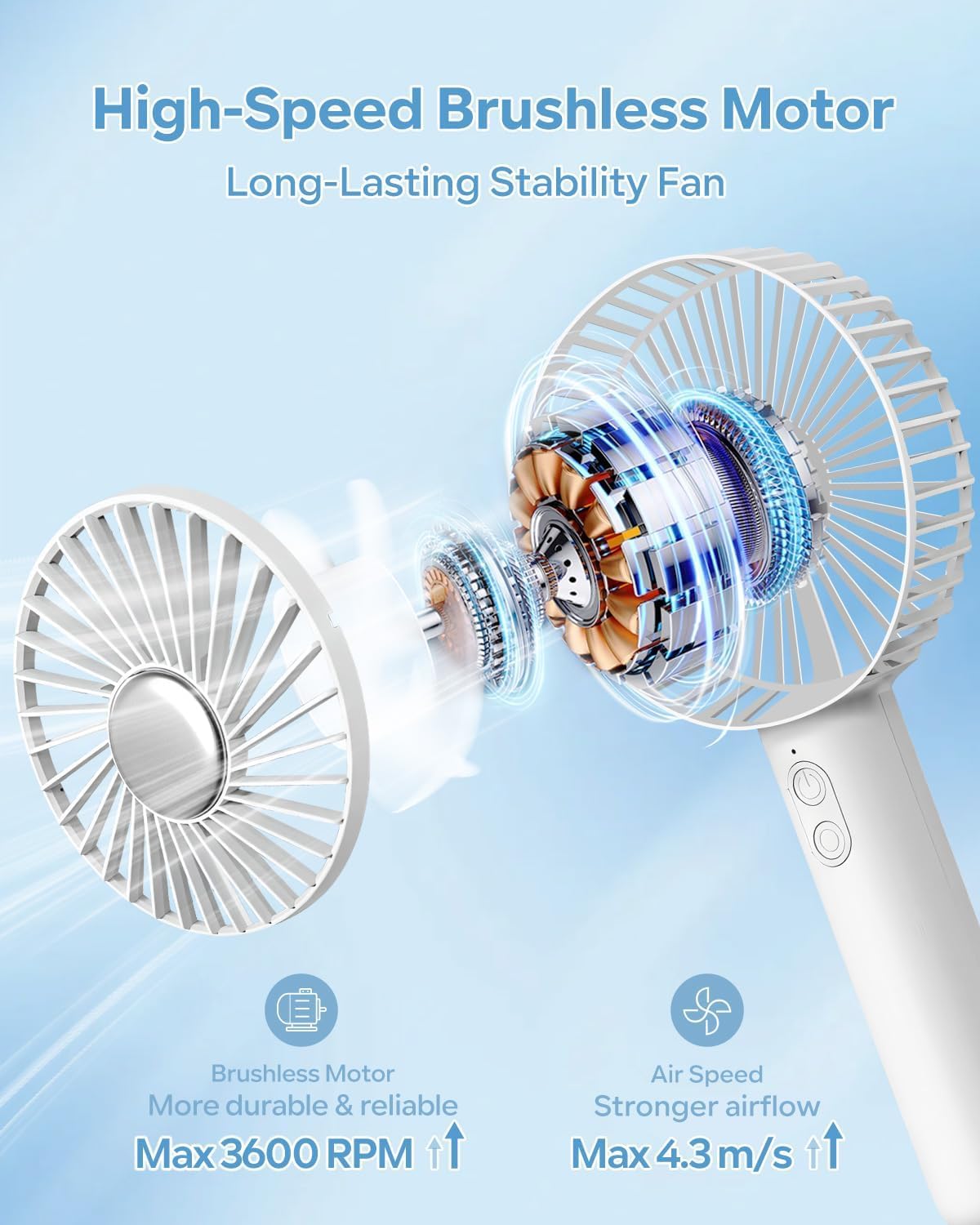 Portable Handheld Cooling Fan with Ice Ball: Instant Refreshment for On-the-Go