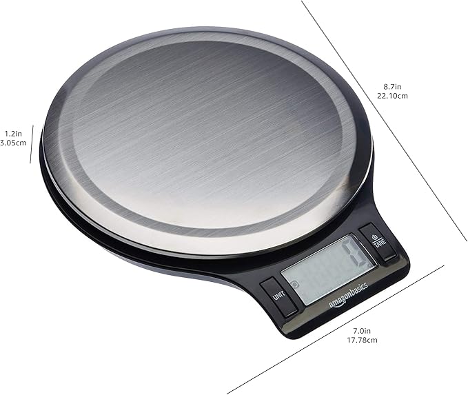 Amazon Basics EK3211 Digital Kitchen Scale LCD Stainless
