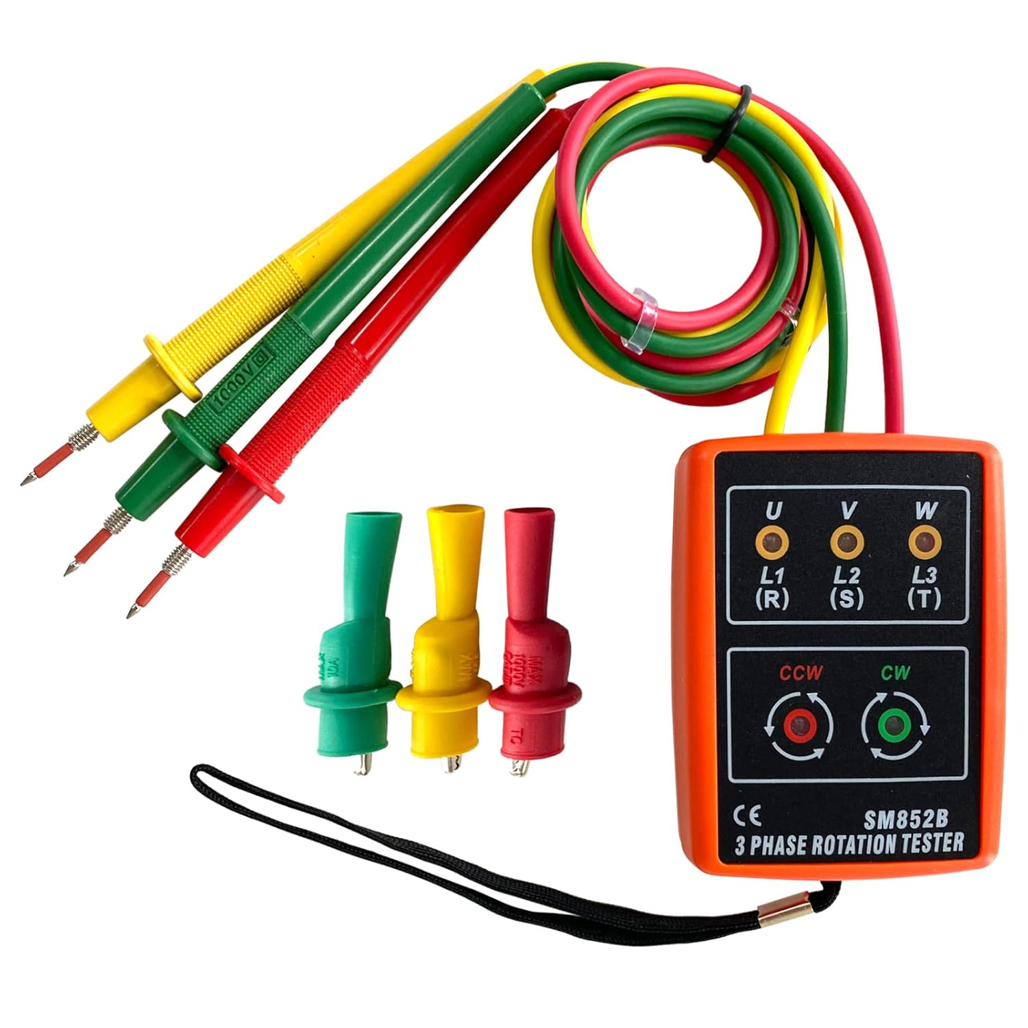 Soonkoda 3-Phase Sequence Tester with LED, Buzzer, 600V