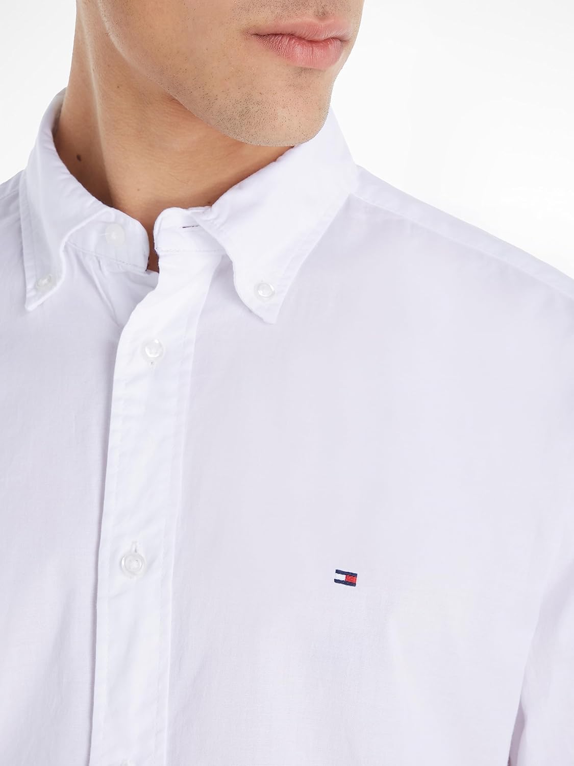 Tommy Hilfiger Core Flex Men's Long Sleeve Shirt – Modern Fit Premium Comfort