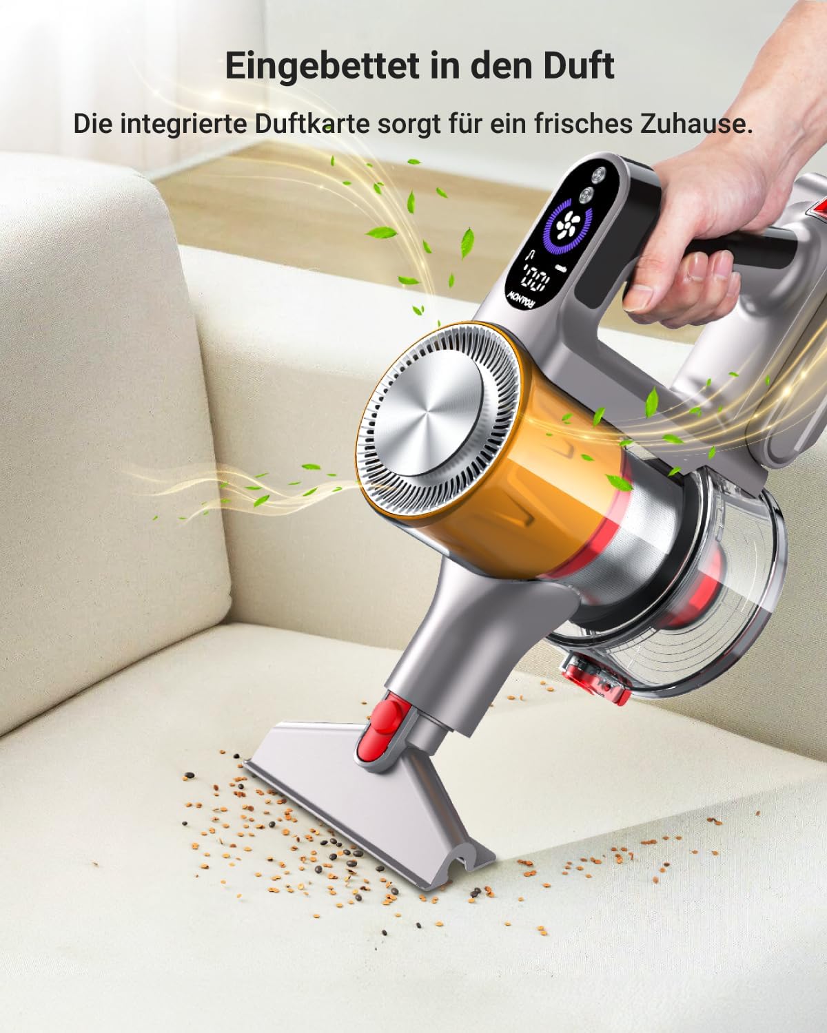 Roanow MarsVac V16 Cordless Vacuum Cleaner, 500W, 40KPa Suction, 60-Minute Runtime