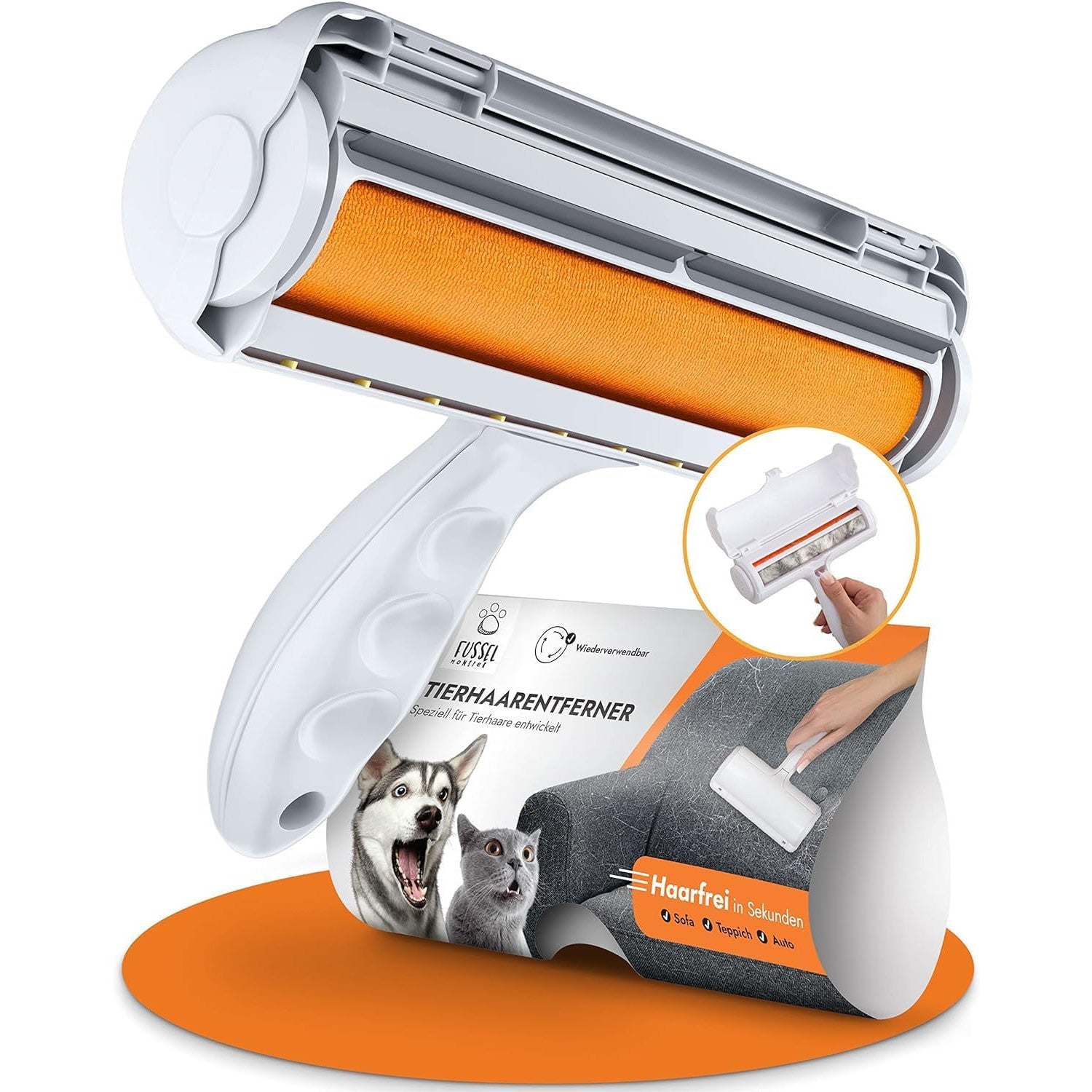 FusselMonster Pet Hair Remover Roller: Reusable Lint Roller for Furniture