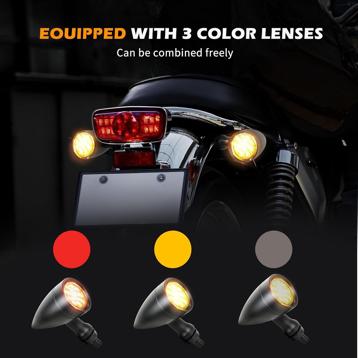 Rich Choices D-YUECAQP126 15 LED Motorcycle Turn Signal Lights 12V 2-Pack