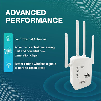 trenzu Single Band 2.4GHz WiFi Range Extender 300Mbps White