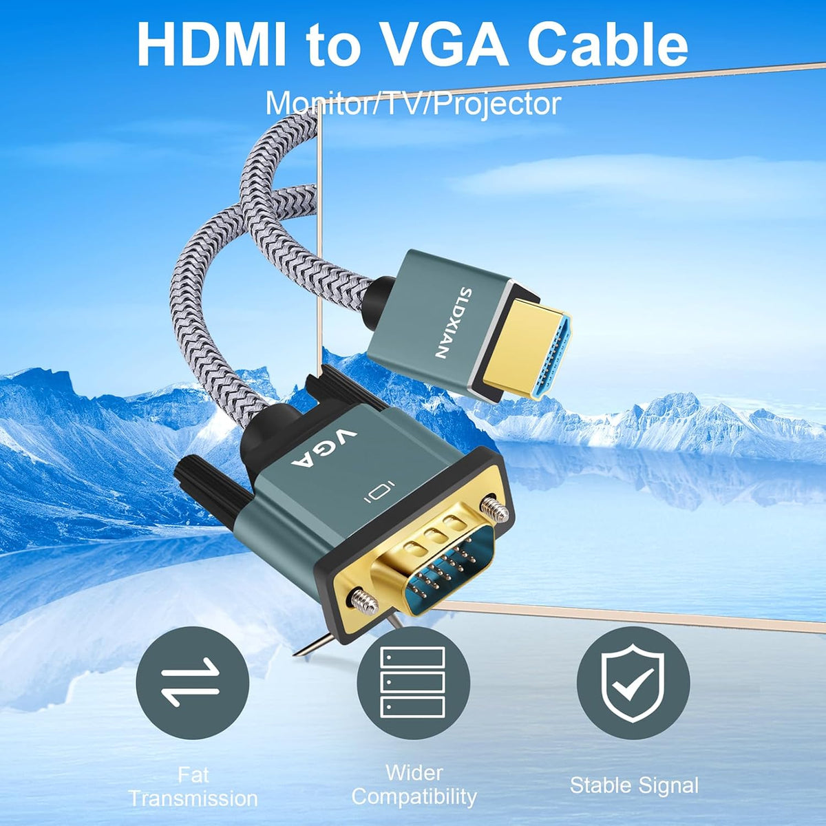 HDMI to VGA Adapter Cable