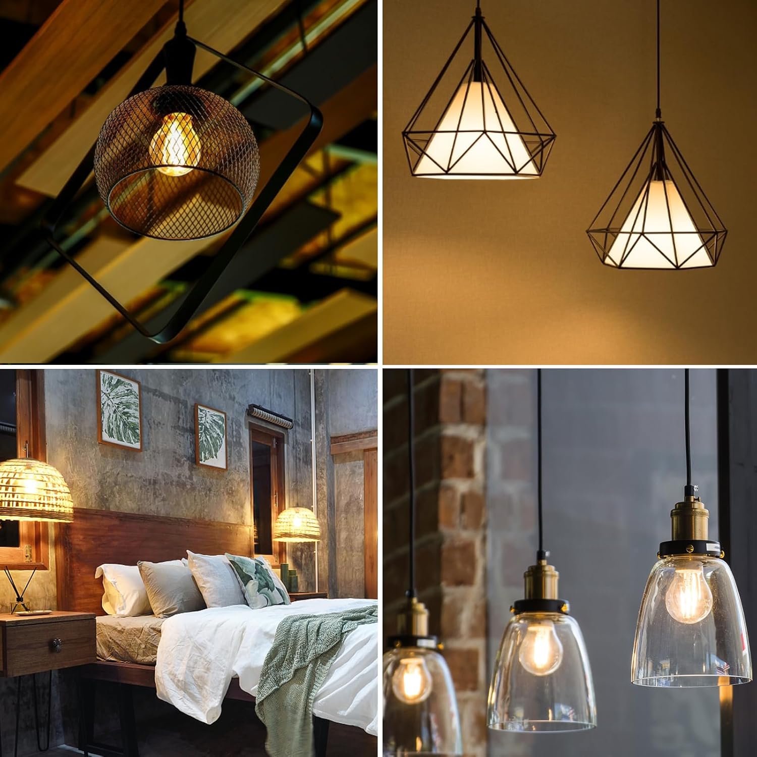 Aigostar LED Filament E14 Globe Warm Light Retro Vintage Clear Glass Bulb 5-Pack