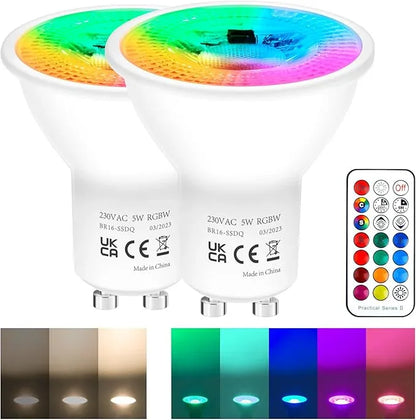 REYLAX GU10 LED Color Changing 6W Dimmable RGB Bulb 4-Pack - Gomix Brands Outlet