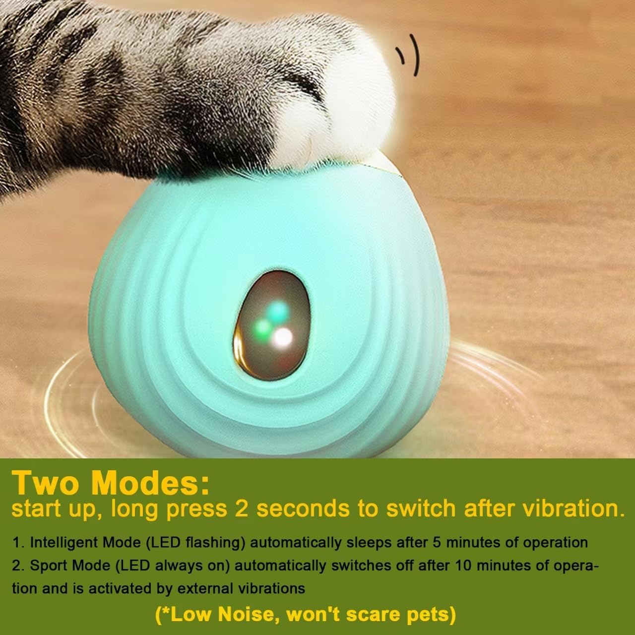 JJW Interactive & Intelligent Pet Ball with LED Light, and Bite Resistant