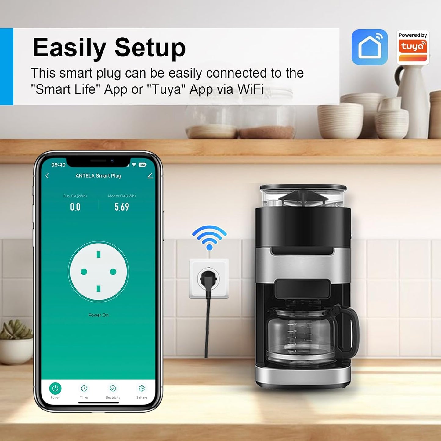 ANTELA F1s202-EU Smart Plug 3680W White