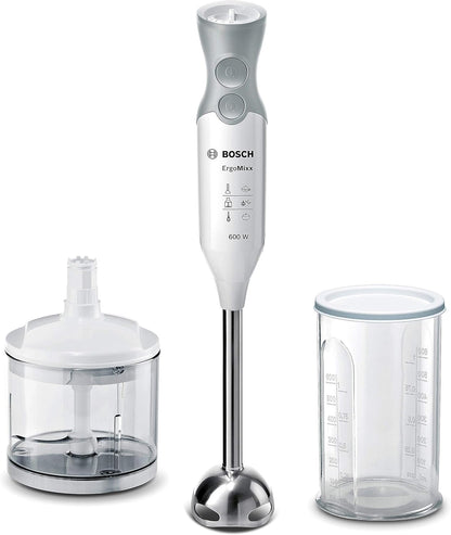 Bosch ErgoMixx 600W Hand Blender: Powerful Immersion Mixer, Whisk, Chopper