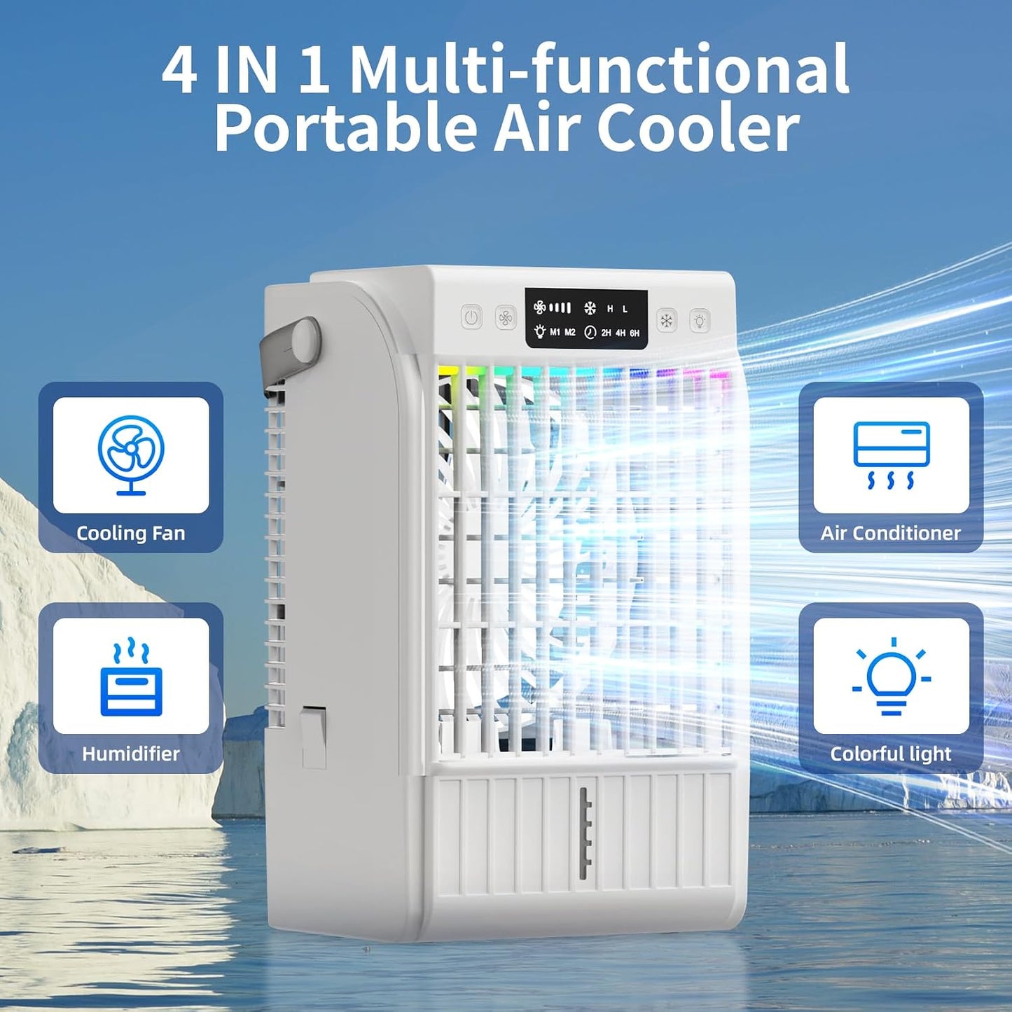 BAPOLE F22 4-in-1 Portable Air Conditioner 1.5 L Tank White