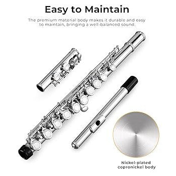 Vangoa 16 Key C Flute Instrument Set for Beginners with Accessories