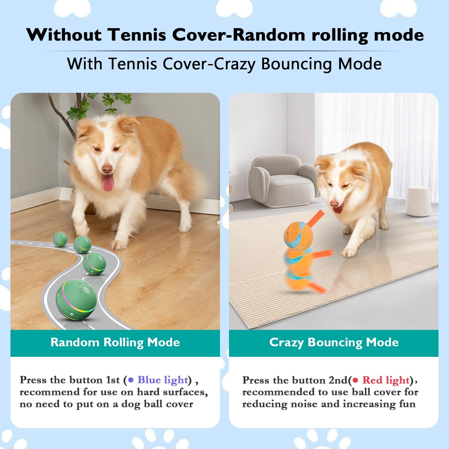 OULUXYLS M04 Interactive Dog Ball Toy Motion Activated Automatic Moving Green