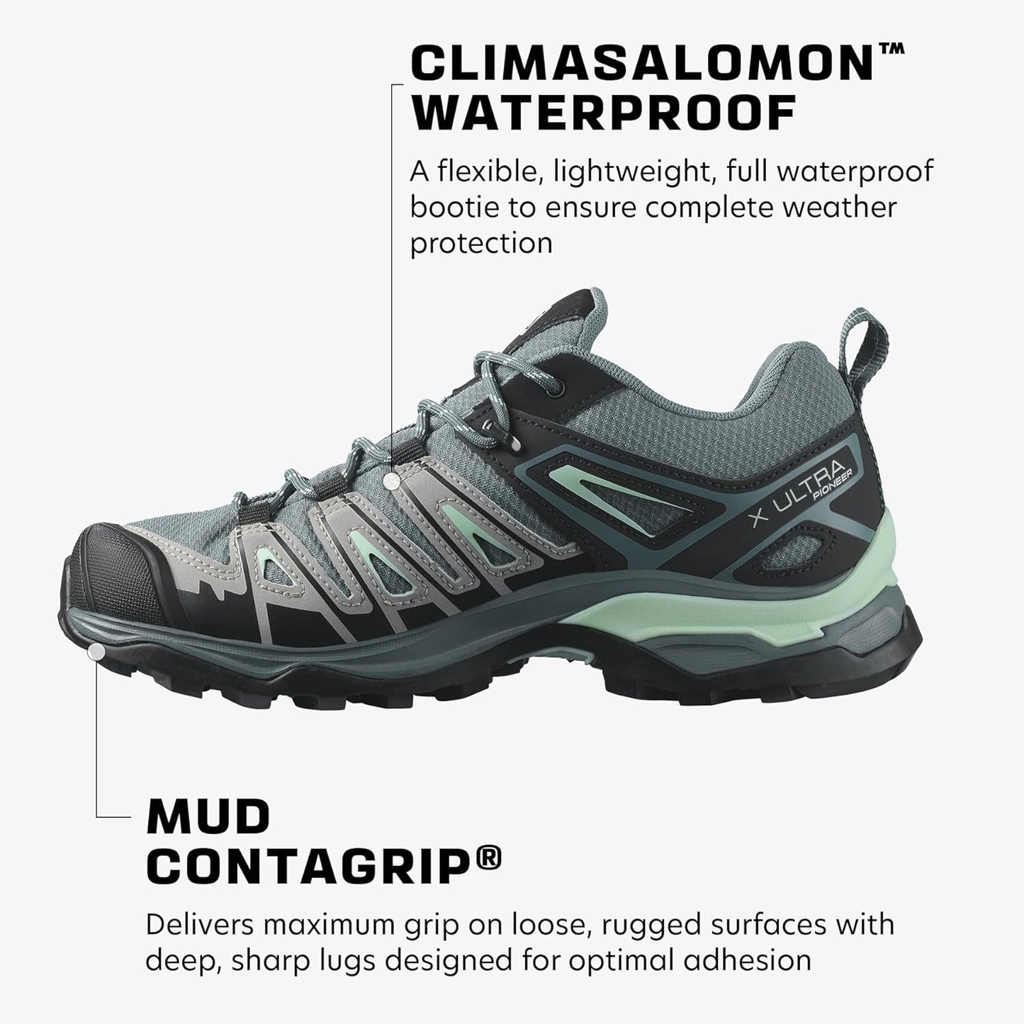 Salomon X Ultra Pioneer ClimaSalomon Waterproof Women's Hiking Shoes - All-Terrain Adventure