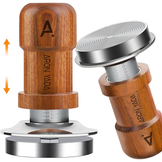 AronYada 53.3mm Walnut Wood Espresso Tamper with 30lb Pressure