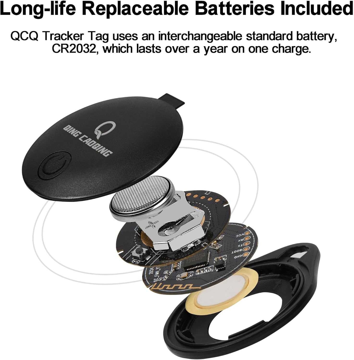 QING CAOQING Air Tracker Tag 2-Pack Locate App iOS Only Keyring Included