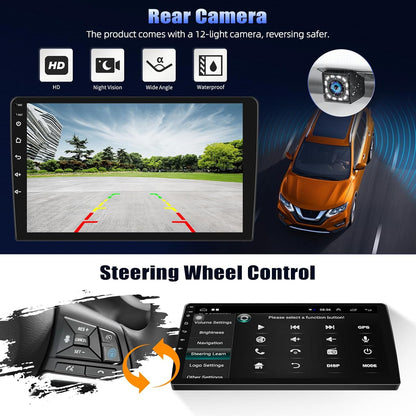 Android 13 10‑Inch Car Radio with GPS Navigation, Bluetooth & Dual USB