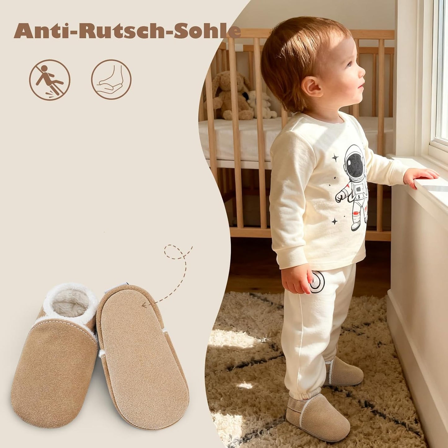 Cozy Leather Baby Slippers for Girls and Boys Warm Winter