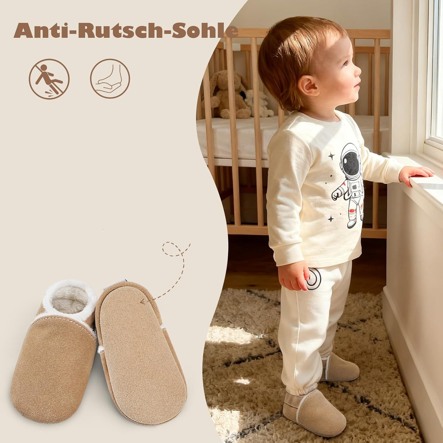 Cozy Leather Baby Slippers for Girls and Boys Warm Winter