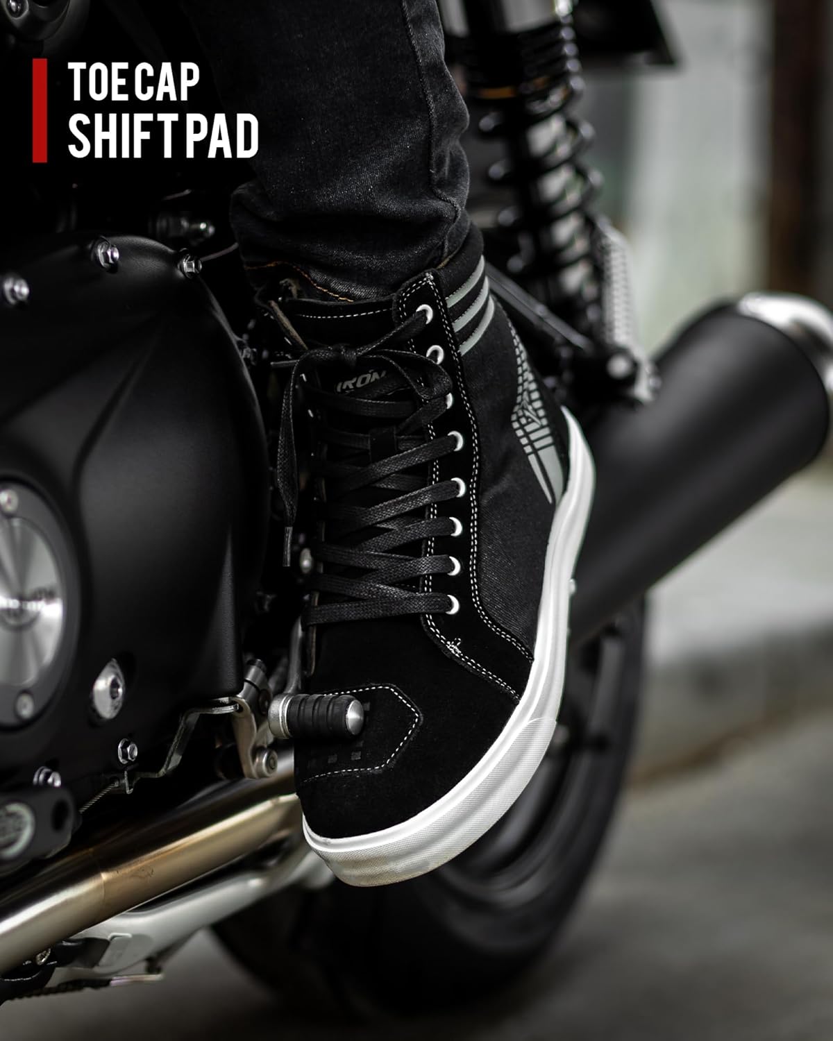 IRON JIA'S Anti-Slip Breathable Men's Motorcycle Riding Boots with Zipper