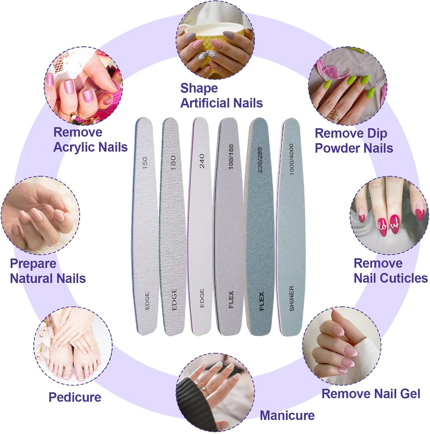 HomeyEra 6-Piece Professional Nail File and Buffer Set