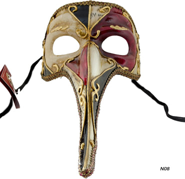 Handcrafted Venetian Long Nose Carnival Mask for Men