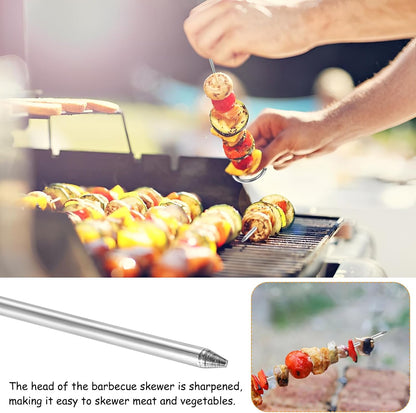 MeiHongJiaYe 15 Pack Stainless Steel Barbecue Skewers