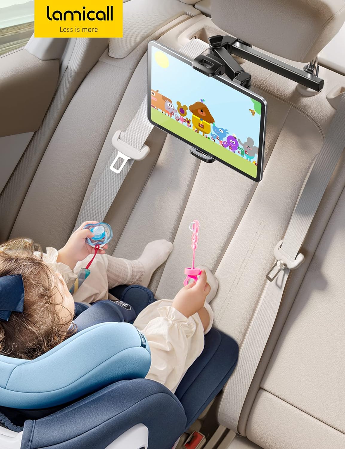 Lamicall Car Headrest Tablet Holder Extension Arm 4.7‑11" Tablet