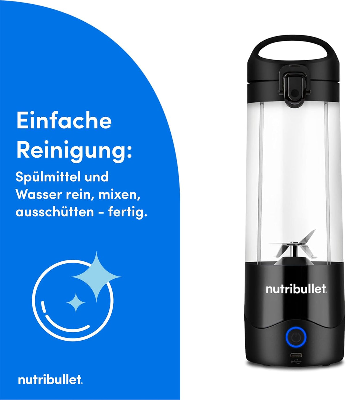NutriBullet NBP003B Portable Mini Blender 475ml