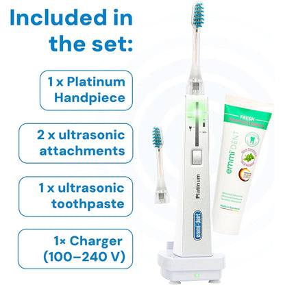 Emmi-dent Platinum Ultrasonic Toothbrush, Rechargeable, 96 Million Vibrations