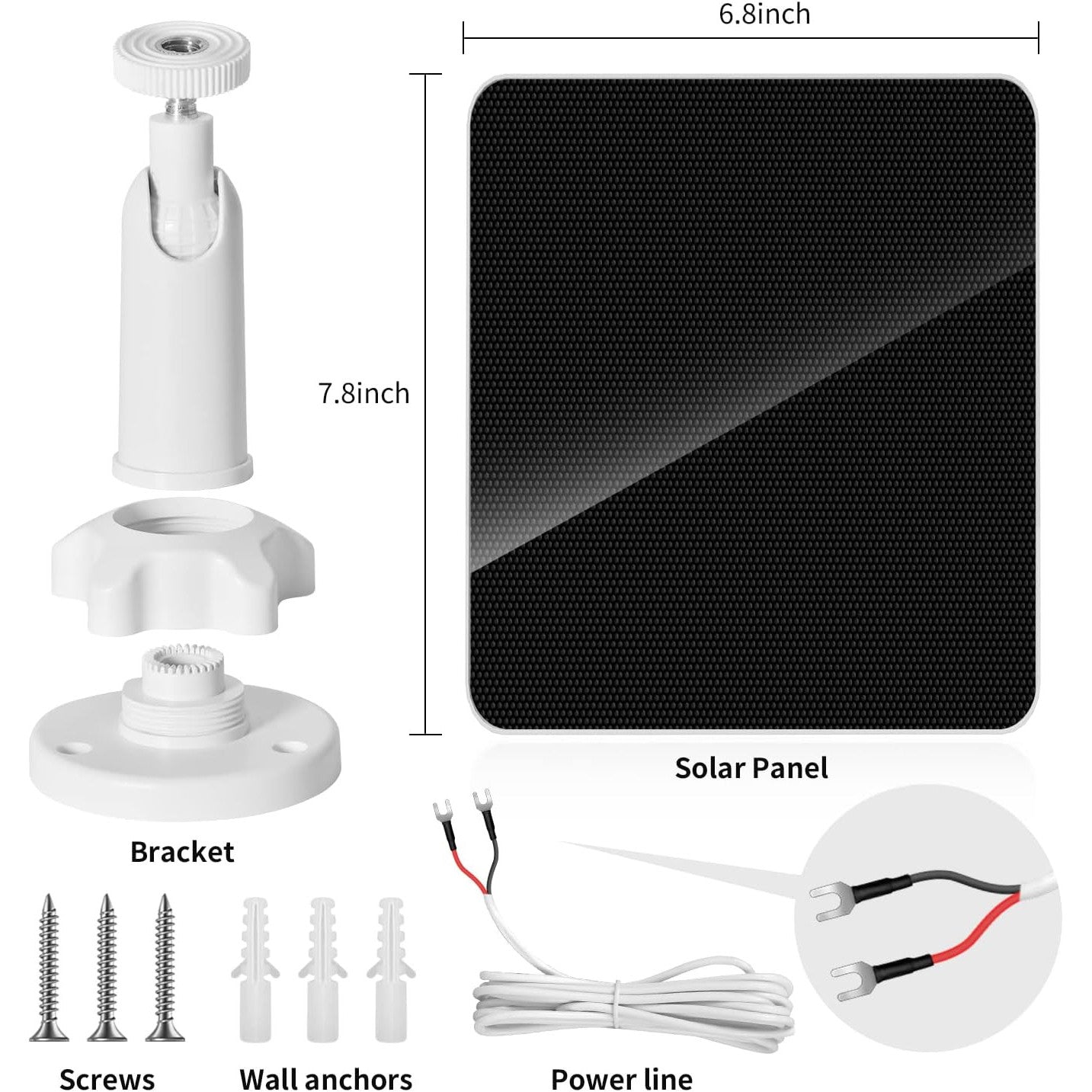 A-ZONE 7W Waterproof Solar Panel for Ring Doorbells