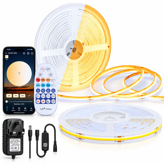 TENDIST 3000-6500K CRI90+ COB LED Strip Light 24V