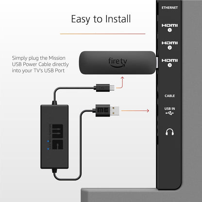 Mission USB Power Cable for Amazon Fire TV Stick – No Adapter Needed