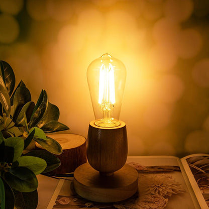 Genixgreen E27 LED ST58 Edison Bulbs: 12W Retro Style Globe Filament Warm White