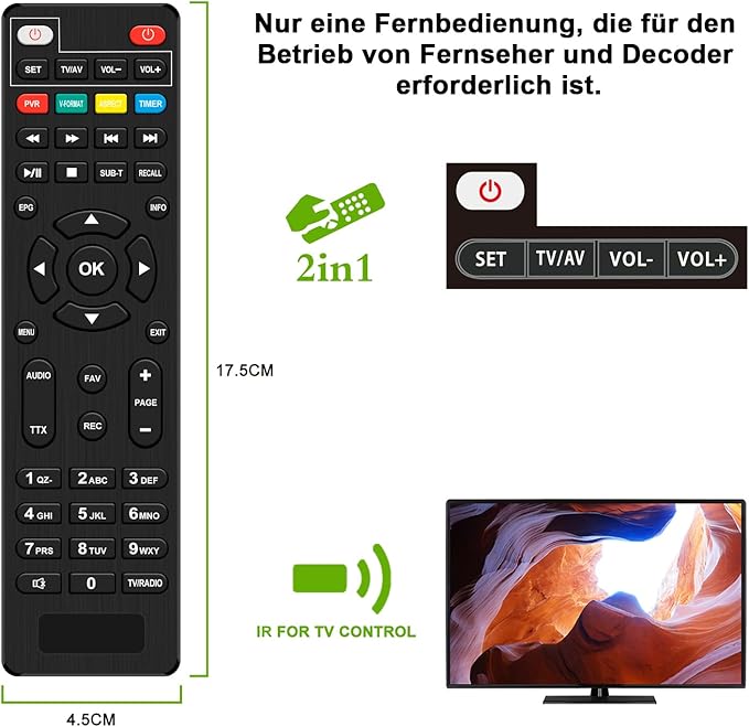 Dcolor Digital DVB‑S/S2 HD TV Satellite Receiver with Remote