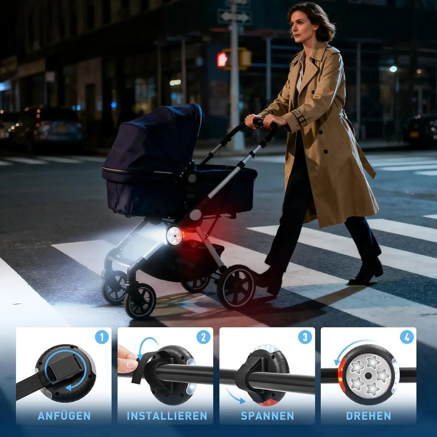 Amteker Rechargeable Pram Light with 12 LED Pro - Gomix Brands Outlet