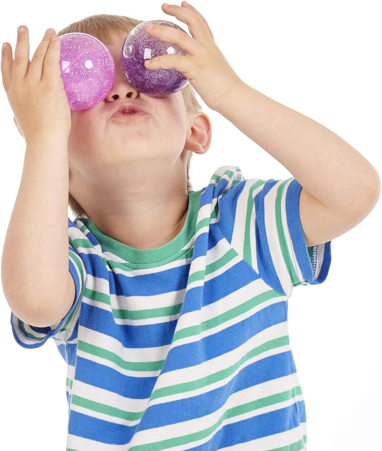 TickiT Sensory Rainbow Glitter Balls Set - 7 Water-Filled Bouncy Toys