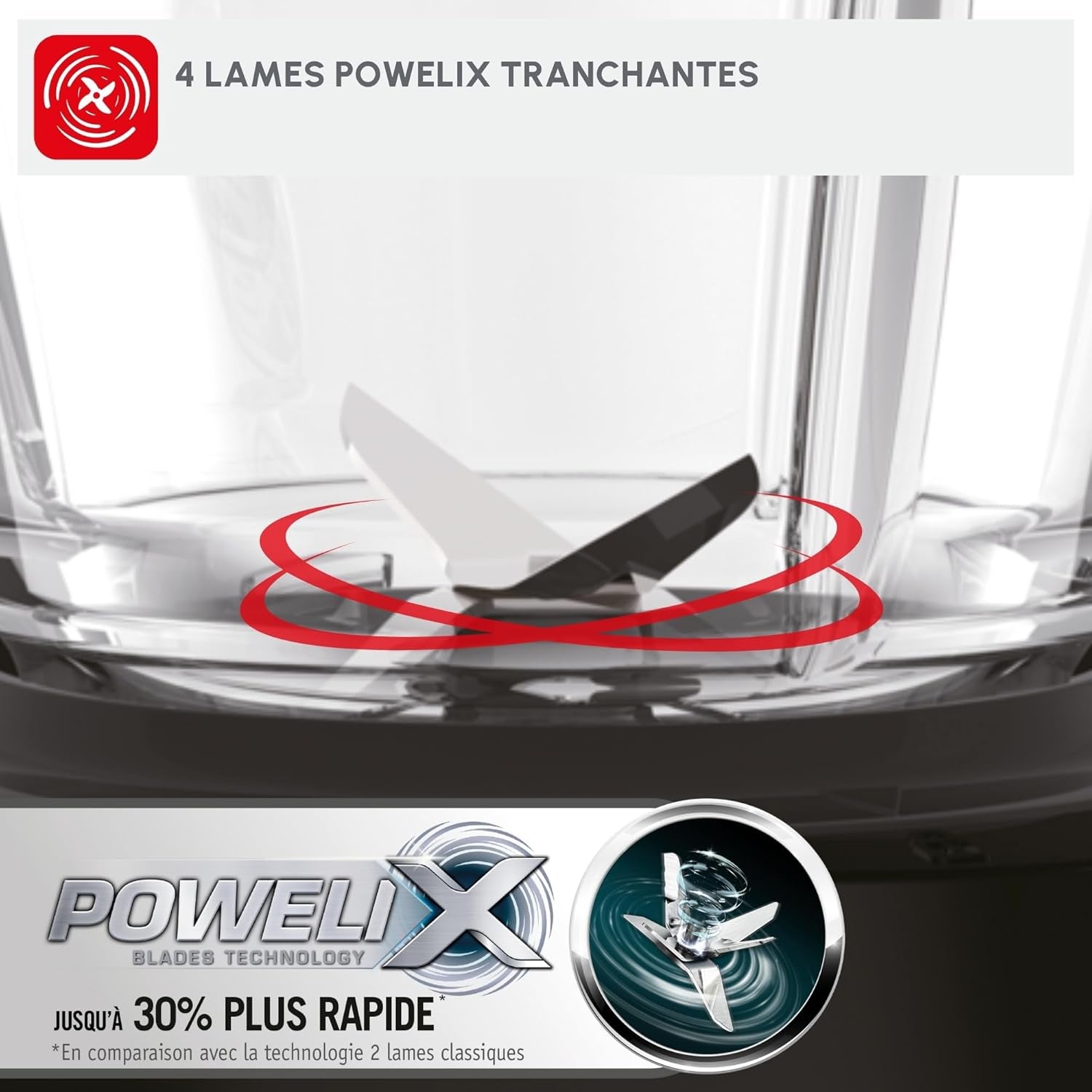 Moulinex Blendforce 800W Standing Mixer with 1.75L Glass Bowl Black