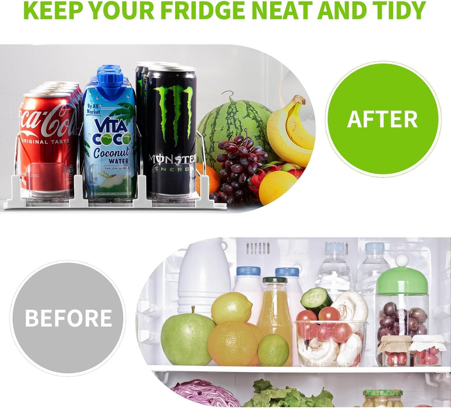 Accwork Automatic Can Dispenser For Fridge 5 Rows 42x31cm