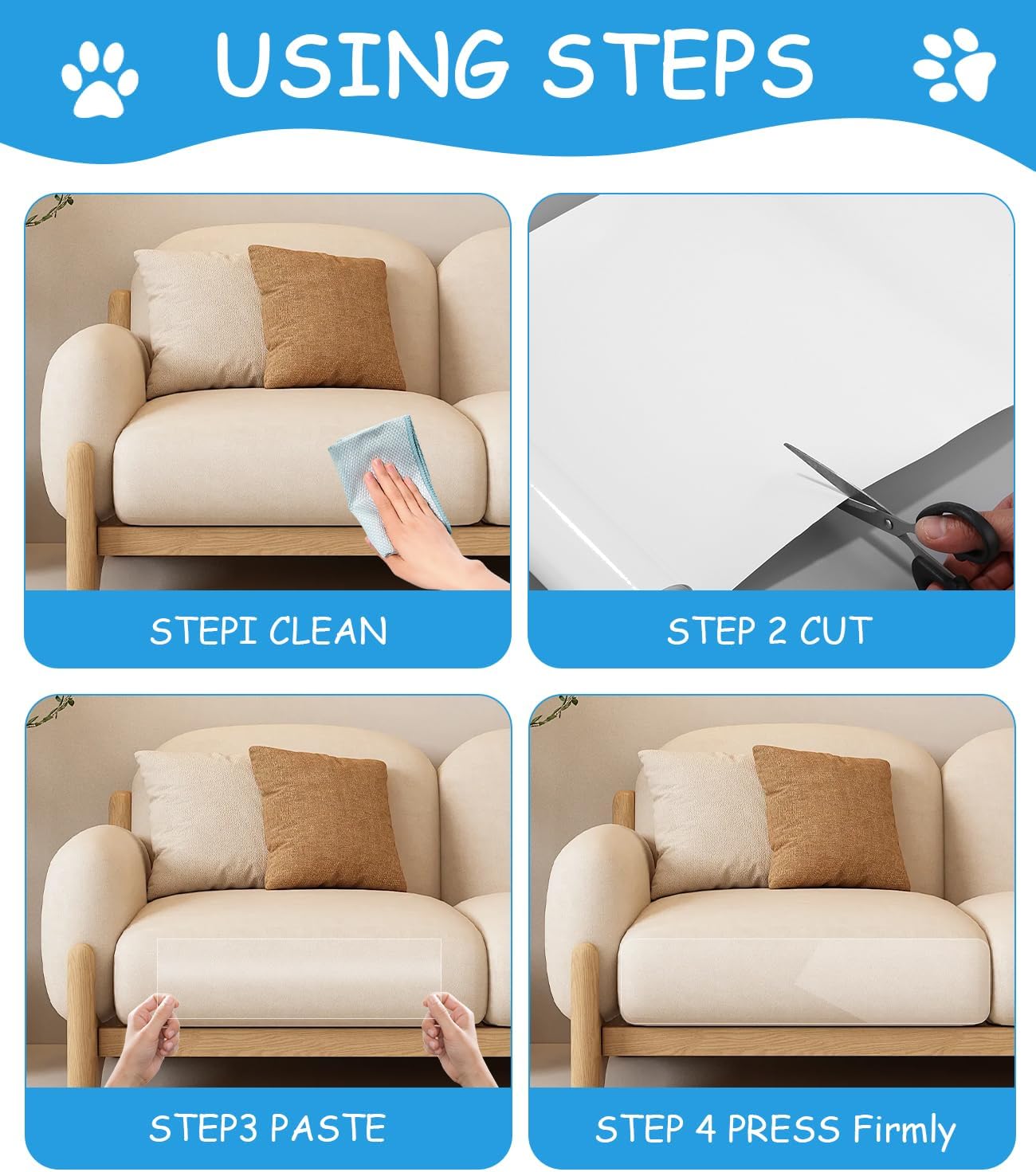 Transparent Cat Sofa Guard Film 6m x 30cm Anti‑Scratch Protector