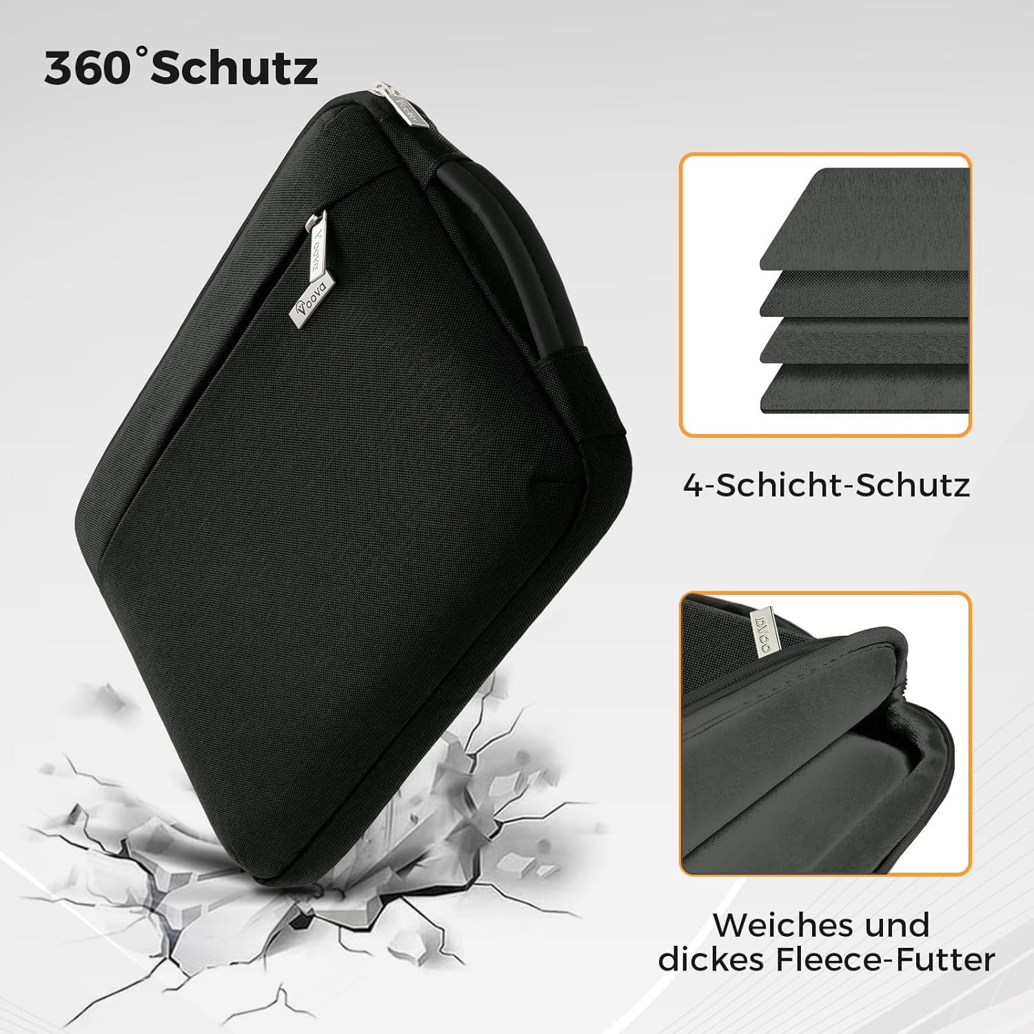 Voova 15.6‑16‑Inch Protective Laptop Sleeve with 360° Shock Guard