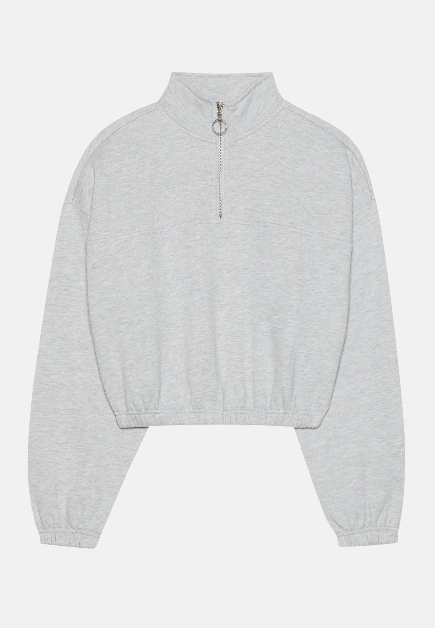 Even&Odd Women's Mottled Light Grey Cotton Blend Zip-Neck Tracksuit Set